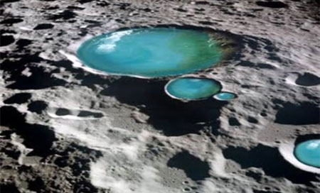 agua en la luna